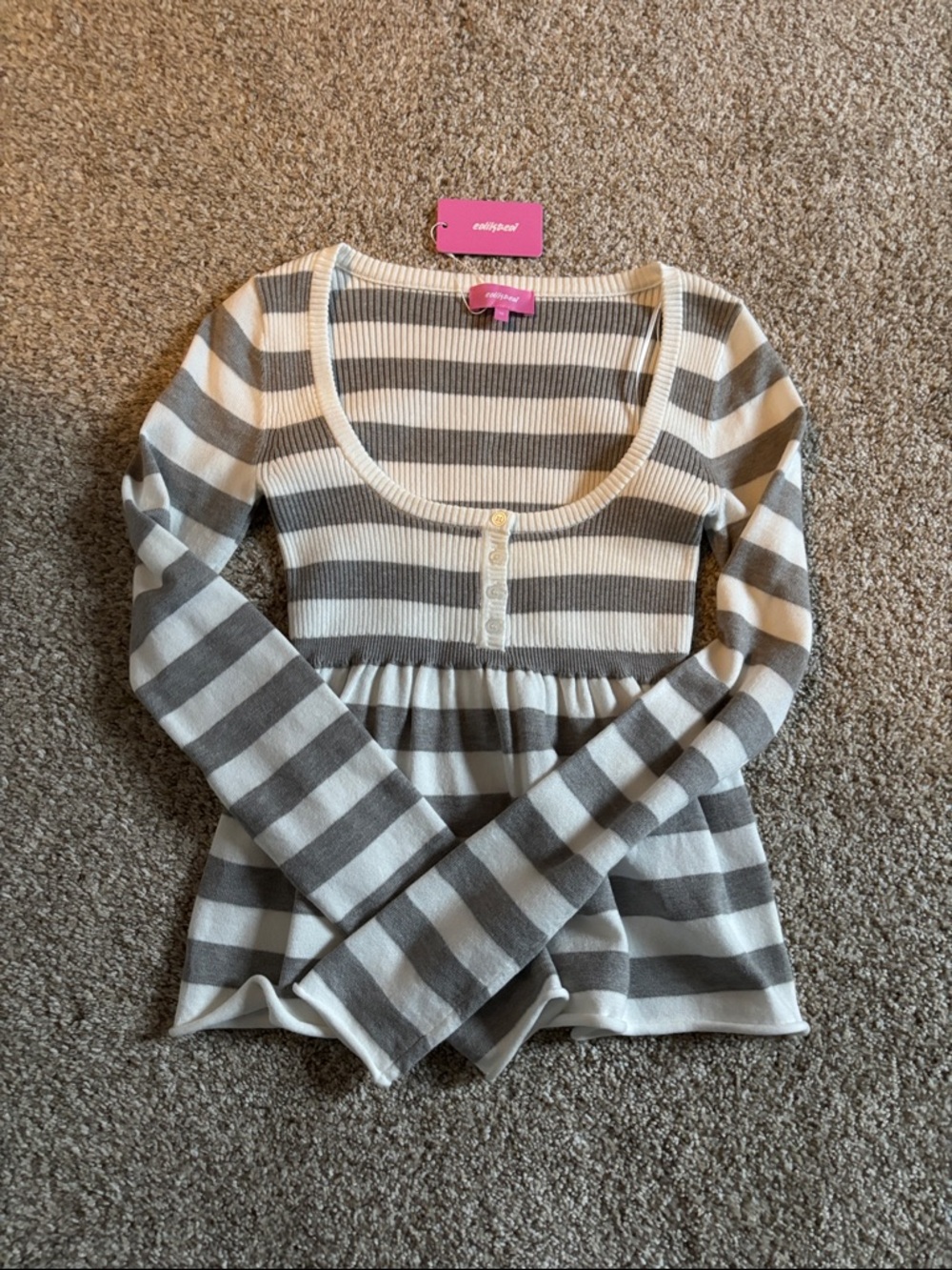 Edikted Striped Baby Doll Top (NWT)